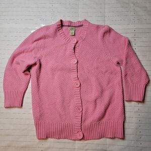 LL Bean Knit Cardigan Button Up Pink Womens Small Sweater